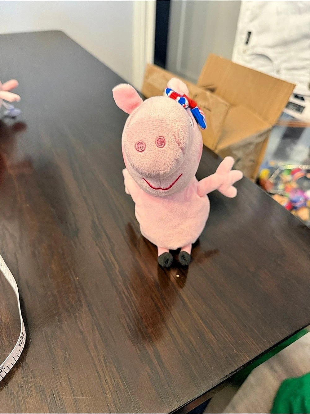 Ty Union Jack Peppa Pig Pink Plush Stuffed Animal